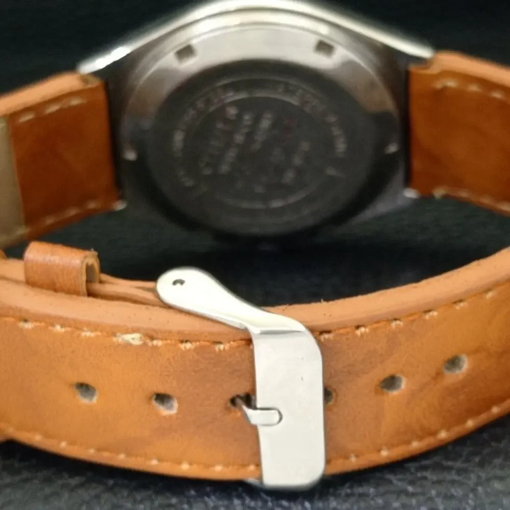 Vintage 1973 Citizen Automatic Mens Silver Watch W/daydate & Gold accents